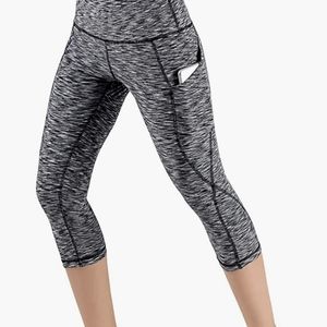 ODODOS High Waist Yoga Capris,Tummy Control, M